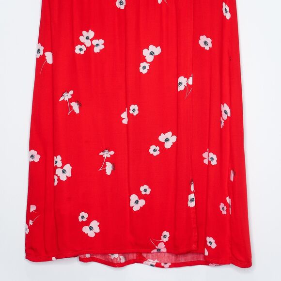 Bardot Womens Mini Wrap Dress‎ Size 8 Medium Red White Floral V-neck Feminine - Picture 11 of 12